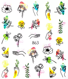 Naklejki wodne na paznokcie - nr 863 - Ozdoby do paznokci - miniaturka - grafika 1