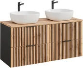 Meble łazienkowe - Zestaw meblowy 120cm z umywalkami nablatowymi - miniaturka - grafika 1