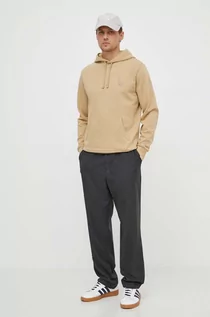 Bluzy męskie - Polo Ralph Lauren bluza bawełniana męska kolor beżowy z kapturem z aplikacją - grafika 1