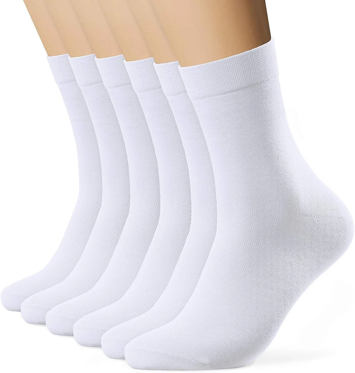 Skarpety unisex z bawełną 6 par 39-42 białe sportowe ciepłe długie