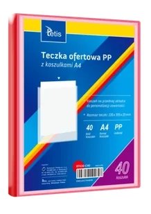 Teczka ofertowa A4 PP + 40 koszulek czerwona - Tetis - Teczki i skoroszyty - miniaturka - grafika 1