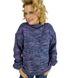 Ciepły melanżowy sweter półgolf damski oversize HANNA - Swetry damskie - miniaturka - grafika 1