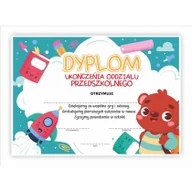 Dyplomy i okładki - LearnHow Dyplom A4 ukończenia o. przedszkolnego - Miś 30szt - miniaturka - grafika 1