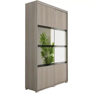 Szafa Przesuwna 100 z Lustrem A9 Skąpski Meble Sonoma, Craft Złoty, 245 Cm, Czarny - Szafy - miniaturka - grafika 1