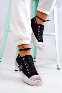 Tenisówki Trampki Damskie Czarno-Białe  BIG STAR JJ274354 - Zazoo - Trampki damskie - miniaturka - grafika 1