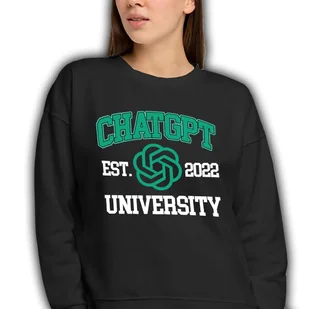BLUZA CZARNA Dresowa Na Prezent Sztuczna Inteligencja CHATGPT University XL - Bluzy męskie - miniaturka - grafika 1