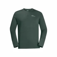Koszulki sportowe męskie - Męska koszulka termoaktywna Jack Wolfskin SKY THERMAL L/S M black olive/black olive - M - miniaturka - grafika 1