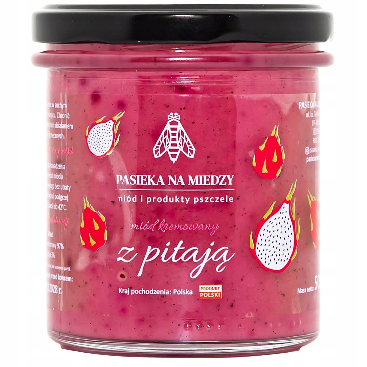 Miód kremowany z pitają 450g Naturalny miód Polski