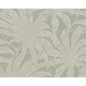 Tapety - Tapeta flizelinowa KWIATY DŻUNGLI zielone - miniaturka - grafika 1