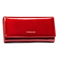 Portfele - Lakierowany portfel damski czerwony RFID – Peterson 72401-SH - miniaturka - grafika 1