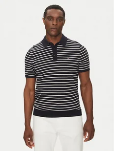 Tommy Hilfiger Polo Essential Cotton Knitted Polo MW0MW37396 Granatowy Regular Fit - Koszulki męskie - miniaturka - grafika 1