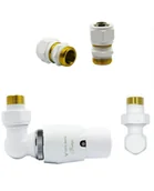 Zawory i kraniki - Zawór termostatyczny trójosiowy Master biały lewy Pex - miniaturka - grafika 1