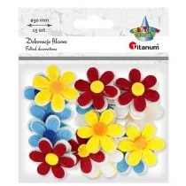 Titanum Filcowe kwiatki 3D mix 15szt - Pozostałe akcesoria dla plastyków - miniaturka - grafika 1
