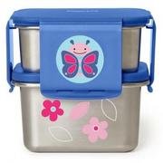 Lunch boxy - Skip Hop Stalowe pudełko na żywność Zoo Lunch Kit - butterfly 252726 - miniaturka - grafika 1