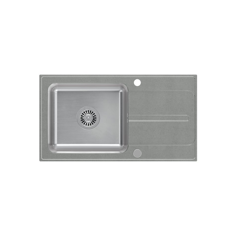 QUADRON Zlewozmywak RALPH 111 szary, stal szczotkowana z zaślepką FUS_R7843SZ