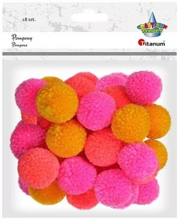 Pompony włóczkowe jaskrawe mix 18 szt. 412940 TITANUM - Zabawki kreatywne - miniaturka - grafika 1
