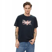 Koszulki męskie - PEPE JEANS KOSZULKA MĘSKA T-SHIRT CLAG FUTURE GRANATOWA r. M - miniaturka - grafika 1