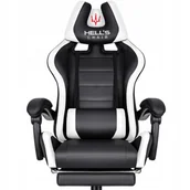 Fotele gamingowe - Fotel gamingowy dla gracza, biurowy, Hell's HC- 1039 White + GRATIS - miniaturka - grafika 1