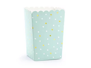 Party Deco Pudełka na popcorn w złote i białe kropki - 6 szt. POP8 - Urodziny dziecka - miniaturka - grafika 1