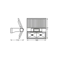 Lampy ogrodowe - OSRAM Kinkiet LED ENDURA STYLE DOUBLE, czujnik grafitowy DOUBLE, aluminiowy / szary / cynkowy, tworzywo sztuczne, nowoczesny - miniaturka - grafika 1