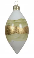 Bombki - Bombki choinkowe szklane 16 cm białe ze złotym pasem zestaw 2 sztuk - miniaturka - grafika 1