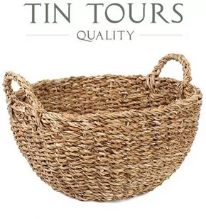 OKRĄGŁY KOSZ Z TRAWY MORSKIEJ Z UCHWYTAMI 35x35x15/19 cm - Dekoracje domu OKRĄGŁY KOSZ Z TRAWY MORSKIEJ Z UCHWYTAMI 35x35x15/19 cm - Dekoracje domu - miniaturka - grafika 1