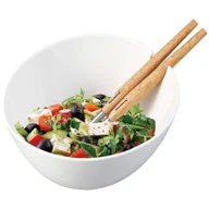 Miski i półmiski - PORCELANOWA MISA DO SAŁAT Z PRZYBORAMI KLAUSBERG KB-7787 BIAŁA - miniaturka - grafika 1