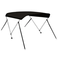 Żeglarstwo - vidaXL Daszek bimini do łodzi, 2 pałąki, czarny, 180x130x110 cm - miniaturka - grafika 1