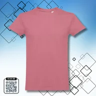 Koszulki męskie - T-Shirt Koszulka uniwersalna bez nadruku różowa przykurzony róż rozmiar S 100% bawełna - miniaturka - grafika 1