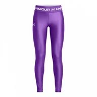 Legginsy - Dziewczęce legginsy treningowe Under Armour HeatGear Armour Leggings - fioletowe - miniaturka - grafika 1