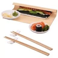 Zestawy do sushi - Zestaw do serwowania sushi przekąsek przystawek biały 7 elementów kod: O-139128-B + Sprawdź na SuperWnetrze.pl - miniaturka - grafika 1