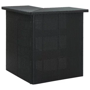 vidaXL Narożny stolik barowy, czarny, 100x50x105 cm, rattan PE vidaXL - Ławy i stoliki kawowe - miniaturka - grafika 1