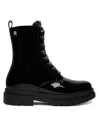 Botki damskie - Tommy Hilfiger Trzewiki T4A5-34026-0775 D Czarny - miniaturka - grafika 1