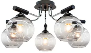 MLAMP Loftowa LAMPA sufitowa ELM2207/5 8C BL MLAMP modernistyczna OPRAWA szklane kule czarne chrom ELM2207/5 8C BL - Lampy sufitowe - miniaturka - grafika 1