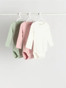 Reserved - Prążkowane body 3 pack - jasnozielony - Komplety dla niemowląt - miniaturka - grafika 1