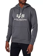 Bluzy męskie - ALPHA INDUSTRIES Męska bluza z kapturem, nieprzezroczysta, szary/czarny, M - miniaturka - grafika 1