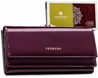 Portfele - Duży, skórzany portfel damski z systemem RFID - Peterson - grafika 1