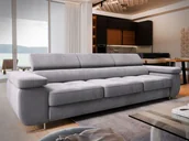 Sofy i kanapy - Sofa Mosine duża Funkcja Spania Welur automat Sprężyna Falista - miniaturka - grafika 1