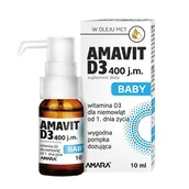 Witaminy i minerały - Amavit D3 Baby 400 j.m. krople 10 ml - miniaturka - grafika 1