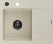 Zlewozmywaki - Mexen Ben zlewozmywak granitowy 1-komorowy z ociekaczem prawy 600 x 500 mm, beżowy, syfon czarny - 6523605000-69-B - miniaturka - grafika 1