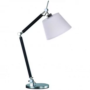 Gabinetowa lampa stojąca Zyta z abażurem czarna biała - Lampy stojące - miniaturka - grafika 1