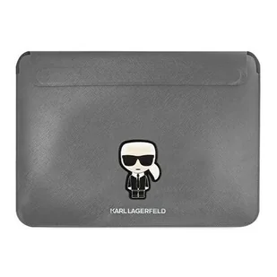 Karl Lagerfeld Karl Lagerfeld Sleeve KLCS14PISFG 13/14" srebrny/siver Saffiano Ikonik Karl KF000900-0 - Torby na laptopy - miniaturka - grafika 1