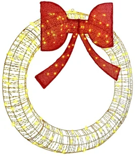 vidaXL Wianek z 150 diodami LED Ciepła biel 120 cm PET - Ozdoby bożonarodzeniowe - miniaturka - grafika 1