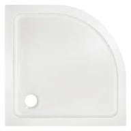 Brodziki prysznicowe - Dommel Brodzik akrylowy półokrągły 90 x 90 x 15 cm biały - miniaturka - grafika 1