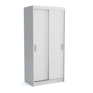 Szafa przesuwna Nico 1 110cm biała dwudrzwiowa do pokoju sypialni - Meble do przedpokoju - miniaturka - grafika 1