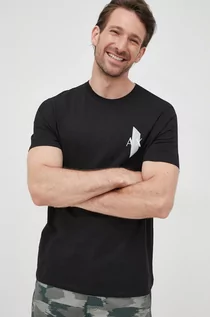 Koszulki męskie - Armani Exchange Exchange t-shirt bawełniany kolor czarny z nadrukiem - grafika 1