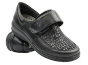 Półbuty damskie - Wygodne półbuty damskie na rzep czarne AXEL 1956 - miniaturka - grafika 1