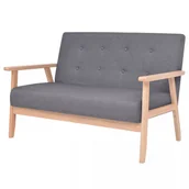 Sofy i kanapy - vidaXL 2-osobowa sofa materiałowa, ciemnoszara - miniaturka - grafika 1