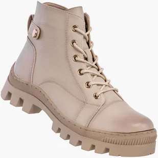 Botki Damskie Buty Trapery Trzewiki Ocieplane Na Zimę Beżowy Potocki 25-19317BG Beżowy 39 - Botki damskie - miniaturka - grafika 1