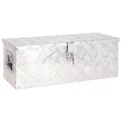 Skrzynie ogrodowe - Skrzynka do przechowywania, srebrna, 70x31x27 cm, aluminium - miniaturka - grafika 1